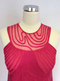 TED BAKER HOT PINK SILK NET TOP SPECIAL OCCASION DRESS SIZE 2 UK 10