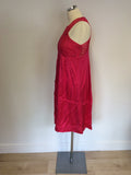 TED BAKER HOT PINK SILK NET TOP SPECIAL OCCASION DRESS SIZE 2 UK 10