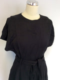WHISTLES BLACK SHORT SLEEVE TIE BELT DRESS SIZE 10