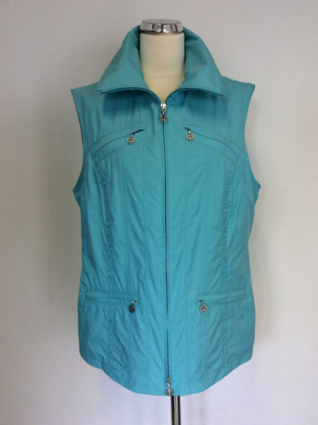 GERRY WEBER GREEN ZIP UP GILET SIZE 18