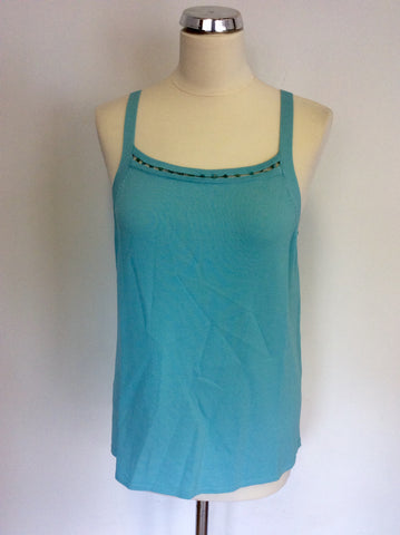 SAMOON TURQOUISE  BEADED TRIM CAMISOLE TOP & EMBROIDERED CRINKLE BLOUSE SIZE 18