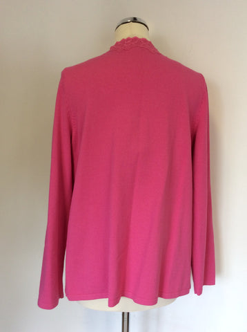 SAMOON PINK LACE TRIM KNIT CAMISOLE & CARDIGAN SIZE 16