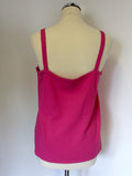 SAMOON PINK LACE TRIM KNIT CAMISOLE & CARDIGAN SIZE 16