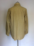 CHARLES TYRWHITT YELLOW CHECK COTTON SHIRT SIZE 14