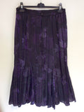 FSR COLLECTION PURPLE FLORAL PRINT JACKET, TOP & SKIRT SIZE 42 UK 14