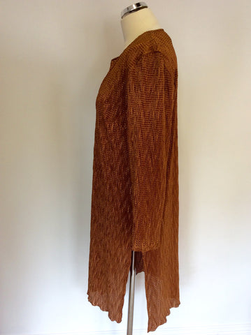 RICHARD ROBERTS BRONZE CRINKLE DUSTER COAT,TOP & TROUSERS SIZE 14