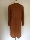 RICHARD ROBERTS BRONZE CRINKLE DUSTER COAT,TOP & TROUSERS SIZE 14