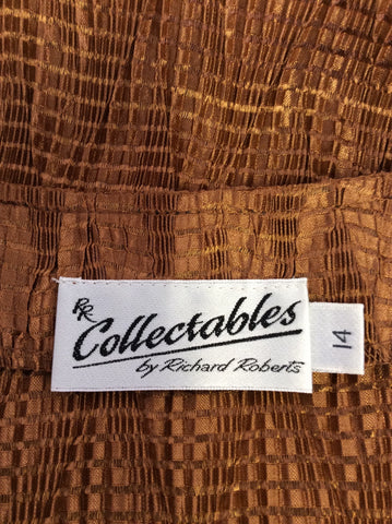 RICHARD ROBERTS BRONZE CRINKLE DUSTER COAT,TOP & TROUSERS SIZE 14