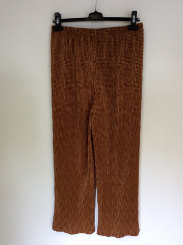 RICHARD ROBERTS BRONZE CRINKLE DUSTER COAT,TOP & TROUSERS SIZE 14