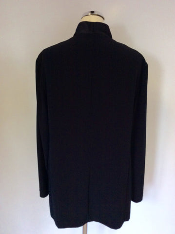 WHIMSY BLACK SATIN TRIM JACKET SIZE 16