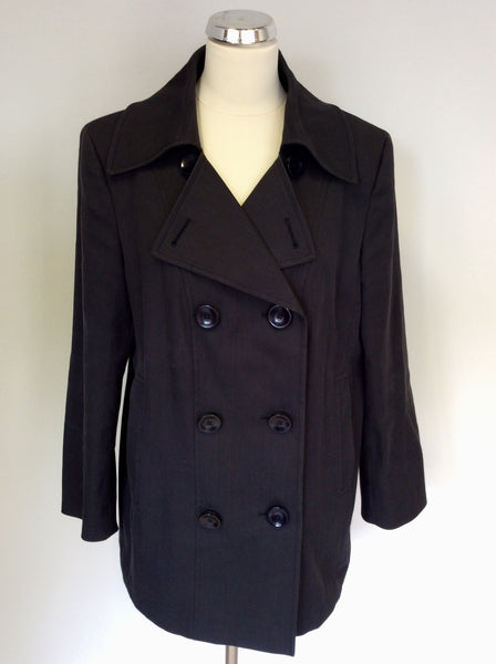 ESCADA DARK GREY DOUBLE BREASTED JACKET SIZE 44 UK 16