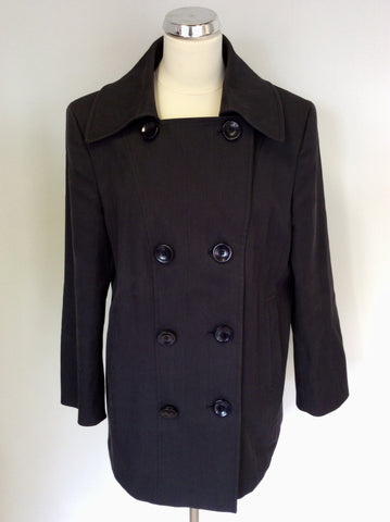 ESCADA DARK GREY DOUBLE BREASTED JACKET SIZE 44 UK 16