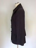 ESCADA DARK GREY DOUBLE BREASTED JACKET SIZE 44 UK 16