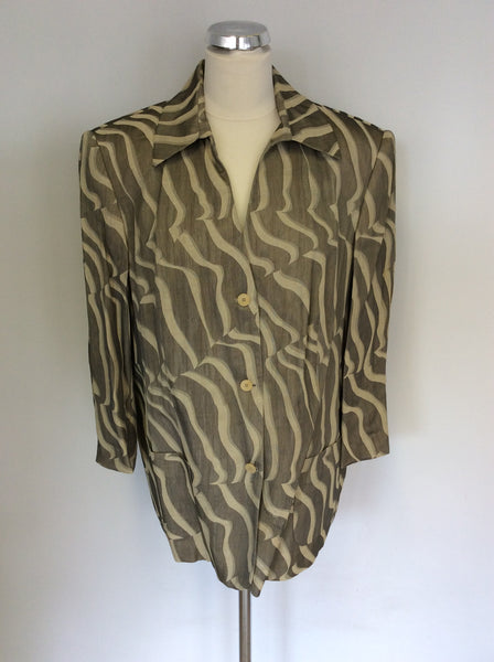 GERRY WEBER BEIGE PRINT OCCASION JACKET WITH SILK SIZE 20