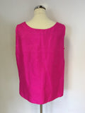 ELMS & KING HOT PINK SILK SLEEVELESS TOP SIZE 18