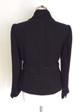 ZARA WOMAN BLACK V NECKLINE BELTED JACKET SIZE 42 UK 14
