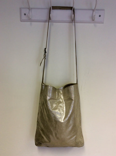 ALL SAINTS SILVER LEATHER SHOULDER BAG