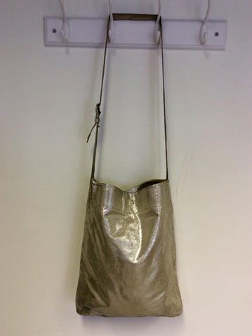 ALL SAINTS SILVER LEATHER SHOULDER BAG
