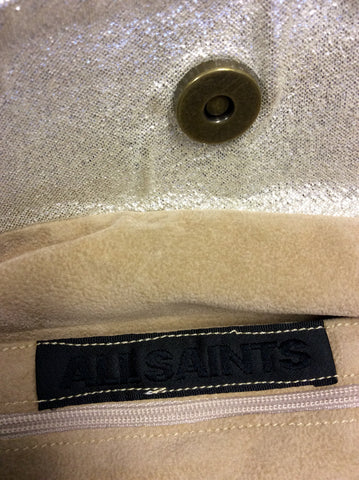 ALL SAINTS SILVER LEATHER SHOULDER BAG