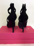 BRAND NEW ZARA BLACK FAUX SUEDE STRAPPY HEELS SIZE 6/39