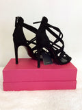BRAND NEW ZARA BLACK FAUX SUEDE STRAPPY HEELS SIZE 6/39