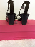 JAIME MASCARO BLACK PATENT LEATHER STRAPPY WEDGE HEEL SANDALS SIZE 6/39