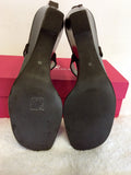 JAIME MASCARO BLACK PATENT LEATHER STRAPPY WEDGE HEEL SANDALS SIZE 6/39