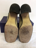 JOAN & DAVID BLACK & CREAM BROGUE LEATHER LACE UP HEELS SIZE 6/39