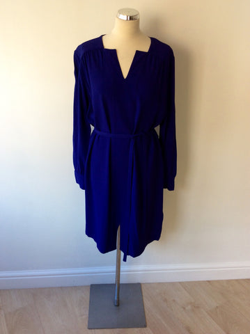 LK BENNETT ULTRA BLUE BRINDI SHIRT DRESS SIZE 14 - Whispers Dress Agency - Sold - 1