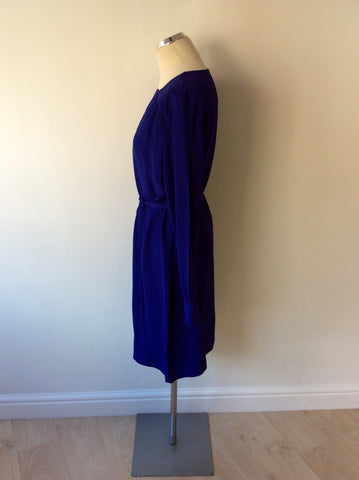 LK BENNETT ULTRA BLUE BRINDI SHIRT DRESS SIZE 14 - Whispers Dress Agency - Sold - 3