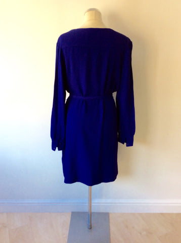 LK BENNETT ULTRA BLUE BRINDI SHIRT DRESS SIZE 14 - Whispers Dress Agency - Sold - 4