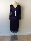 BRAND NEW GINA BACCONI BLACK & PURPLE LACE PENCIL DRESS SIZE 16 - Whispers Dress Agency - Womens Dresses - 4