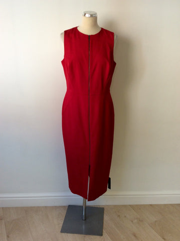 BRAND NEW PER UNA SPEZIALE RED OPEN BACK PENCIL DRESS SIZE 14 - Whispers Dress Agency - Sold - 1