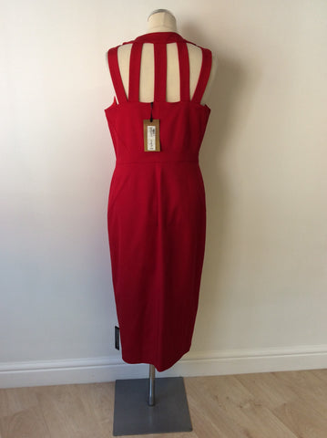 BRAND NEW PER UNA SPEZIALE RED OPEN BACK PENCIL DRESS SIZE 14 - Whispers Dress Agency - Sold - 3