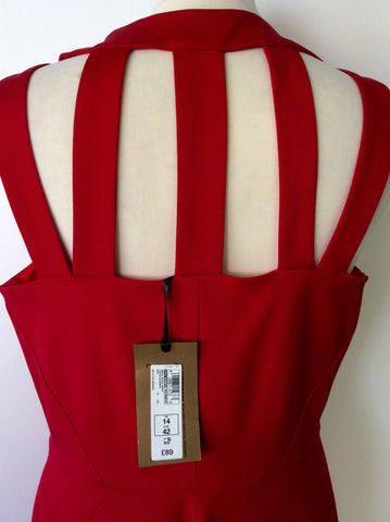 BRAND NEW PER UNA SPEZIALE RED OPEN BACK PENCIL DRESS SIZE 14 - Whispers Dress Agency - Sold - 4