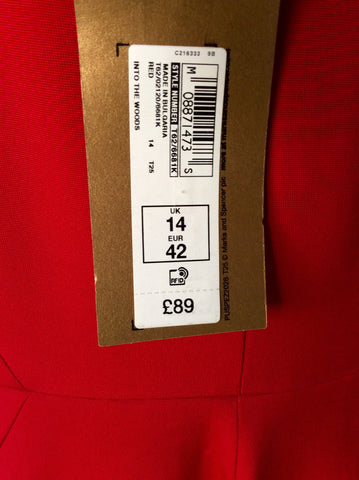 BRAND NEW PER UNA SPEZIALE RED OPEN BACK PENCIL DRESS SIZE 14 - Whispers Dress Agency - Sold - 5