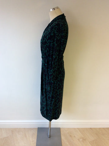 HOBBS BLACK & GREEN PRINT WRAP DRESS SIZE 14 - Whispers Dress Agency - Sold - 3