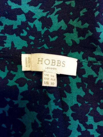 HOBBS BLACK & GREEN PRINT WRAP DRESS SIZE 14 - Whispers Dress Agency - Sold - 5