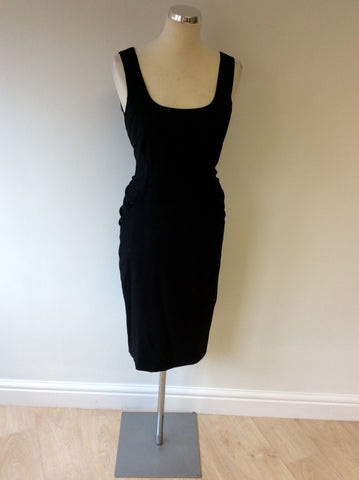 BRAND NEW MOSCHINO BLACK WOOL PENCIL DRESS SIZE 10 - Whispers Dress Agency - Womens Dresses - 1