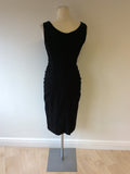 BRAND NEW MOSCHINO BLACK WOOL PENCIL DRESS SIZE 10 - Whispers Dress Agency - Womens Dresses - 3