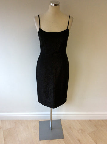 MOSCHINO BLACK SPARKLE STRAPPY PENCIL DRESS SIZE 12 - Whispers Dress Agency - Womens Dresses - 1