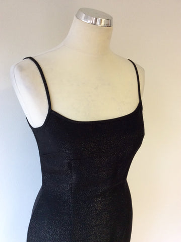 MOSCHINO BLACK SPARKLE STRAPPY PENCIL DRESS SIZE 12 - Whispers Dress Agency - Womens Dresses - 2