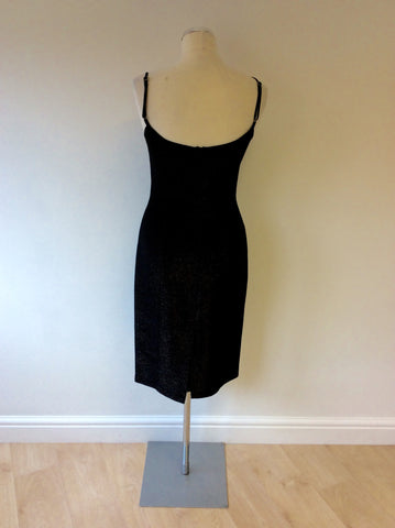 MOSCHINO BLACK SPARKLE STRAPPY PENCIL DRESS SIZE 12 - Whispers Dress Agency - Womens Dresses - 4