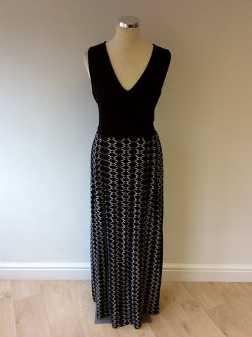 HOBBS BLACK & WHITE PRINT MAXI DRESS SIZE 14 - Whispers Dress Agency - Sold - 1