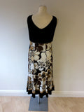 FUEGO WOMAN BLACK,BROWN & WHITE FLORAL PRINT DRESS SIZE XL - Whispers Dress Agency - Womens Dresses - 3