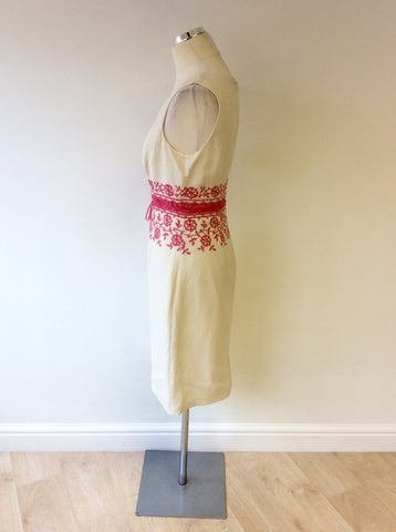 NOUGAT IVORY & PINK EMBROIDERED DRESS & MATCHING CARDIGAN SIZE 3 UK 12/14 - Whispers Dress Agency - Sold - 3