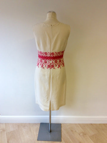 NOUGAT IVORY & PINK EMBROIDERED DRESS & MATCHING CARDIGAN SIZE 3 UK 12/14 - Whispers Dress Agency - Sold - 4
