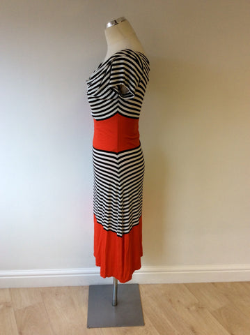 ISABEL DE PEDRO BLACK,RED & WHITE SCOOP NECK DRESS SIZE 12 - Whispers Dress Agency - Sold - 3