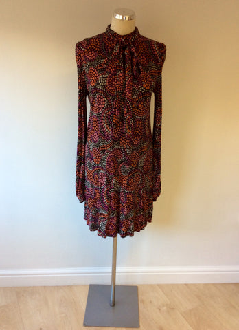 FRENCH CONNECTION PRINT TIE NECK DRESS SIZE 12 - Whispers Dress Agency - Sold - 1