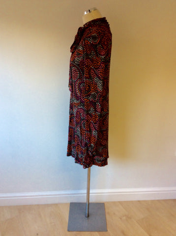 FRENCH CONNECTION PRINT TIE NECK DRESS SIZE 12 - Whispers Dress Agency - Sold - 3